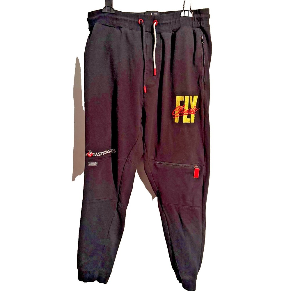 Y2K Men's Born Fly‎ Black Fly Classic 2X Fleece Jogger Retro Style